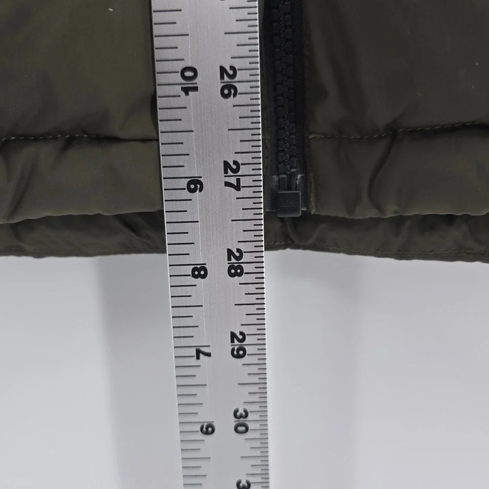 The North Face Mens 550 Down Puffer Jacket Olive Green XL Full Zip Quilted